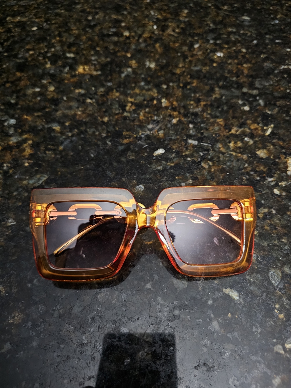 Oversized Square Women’s Sunglasses in Amber